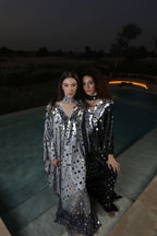 Polka Dot Kaftan With Scarf