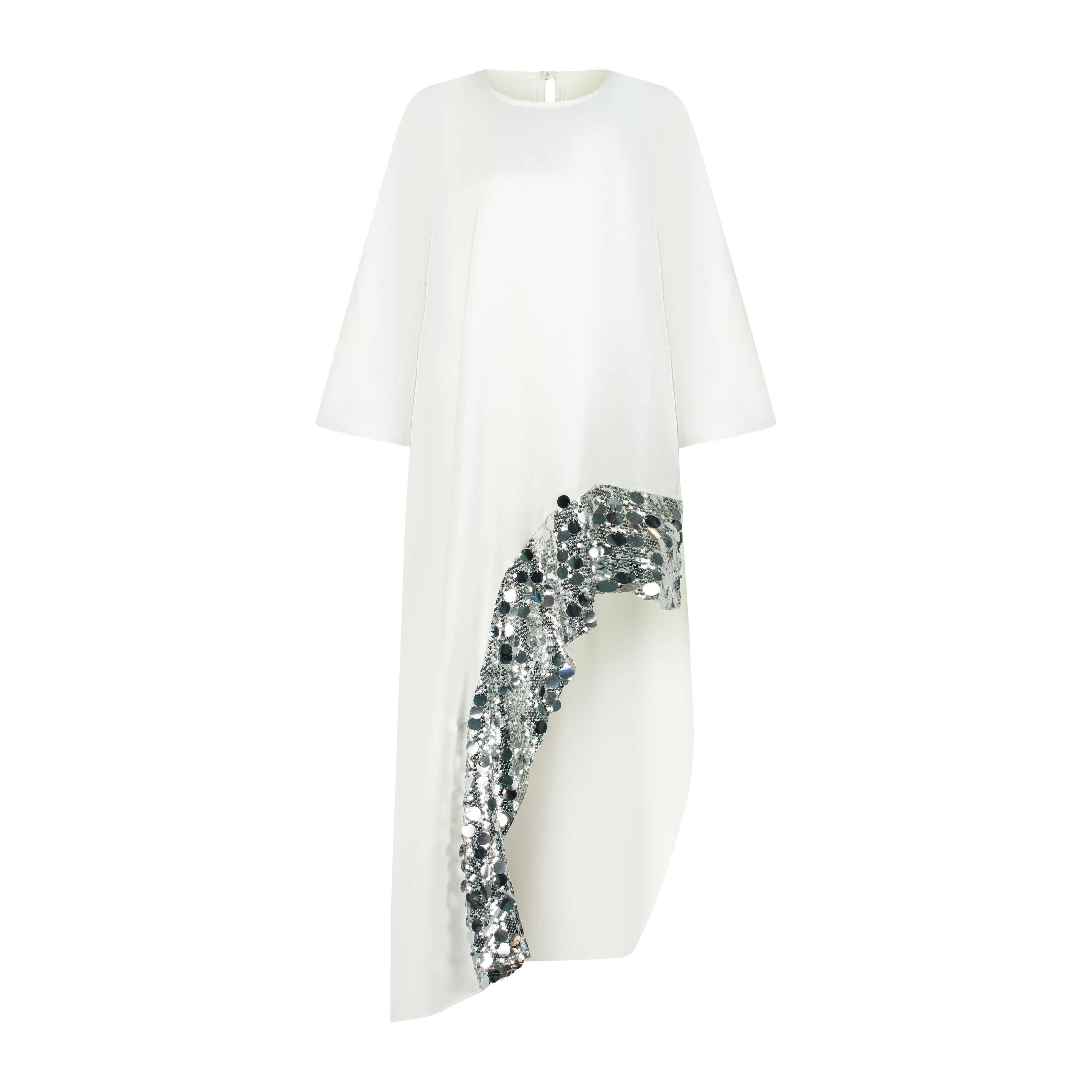 Swan Mini / Maxi Dress - White and Silver
