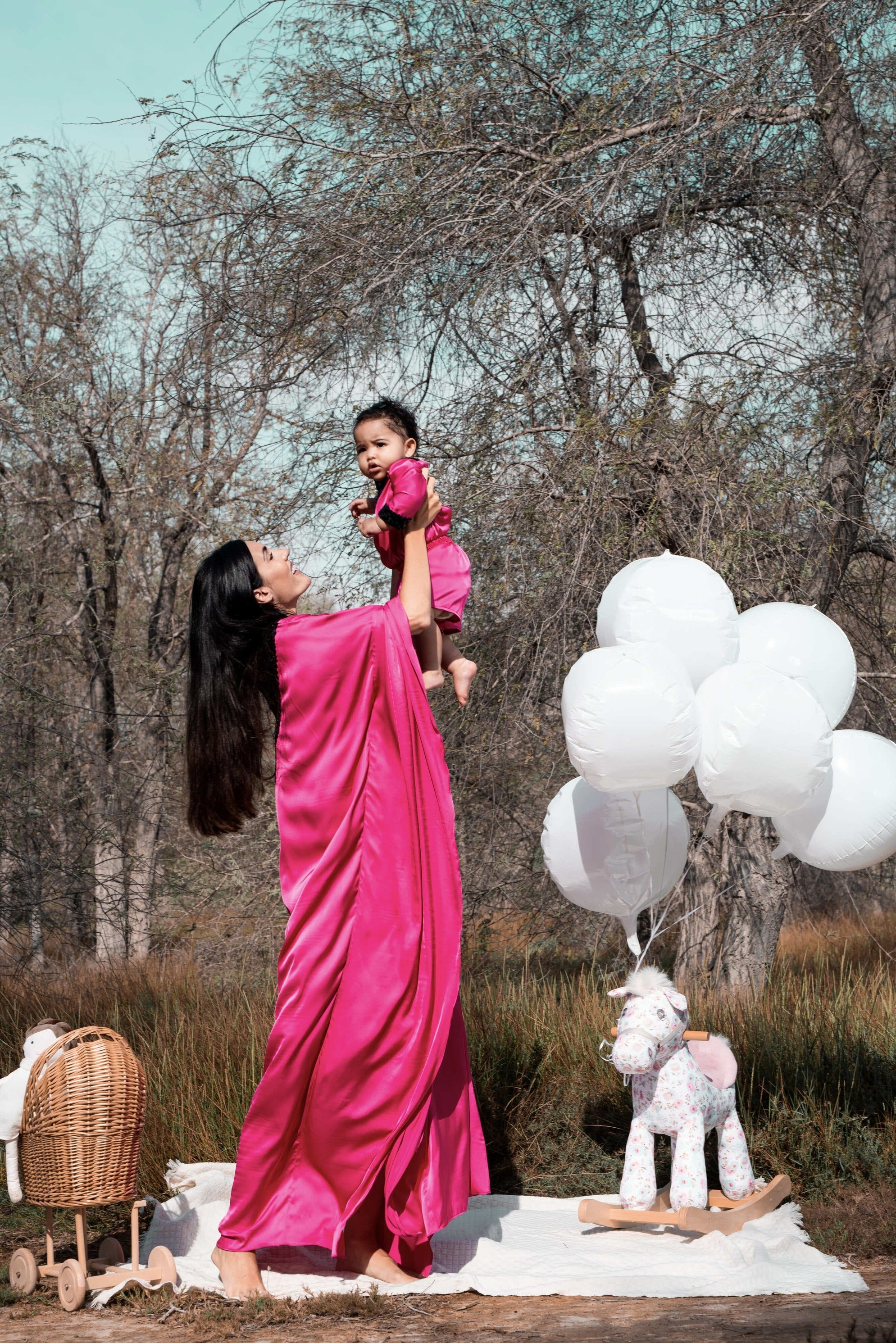 HER Shorts Set Girl - Pink and Black Sequin