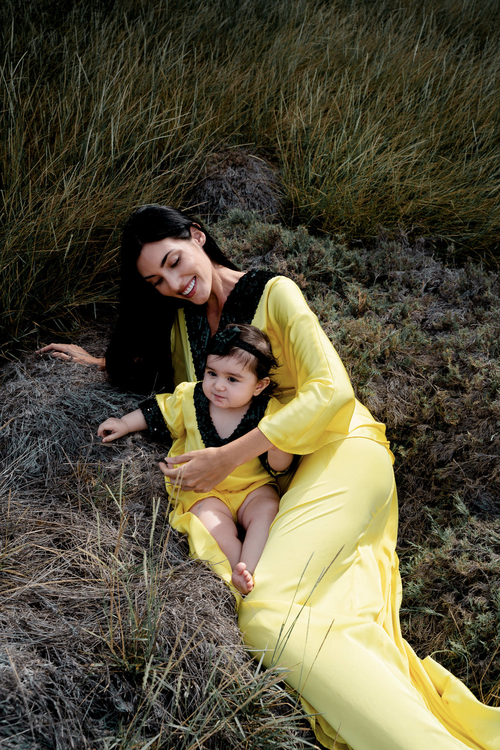 HER Kaftan - Yellow and Black Sequin