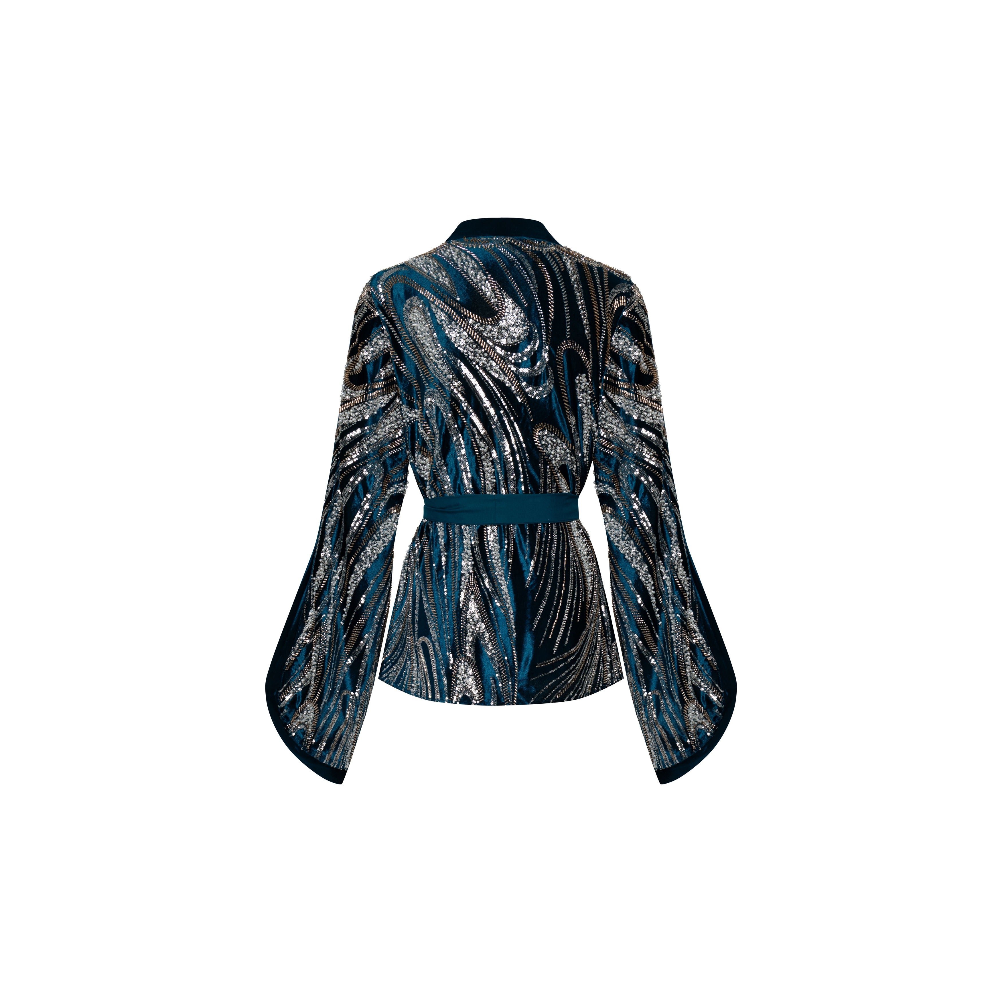 Alieezay Blazer - Teal and Silver
