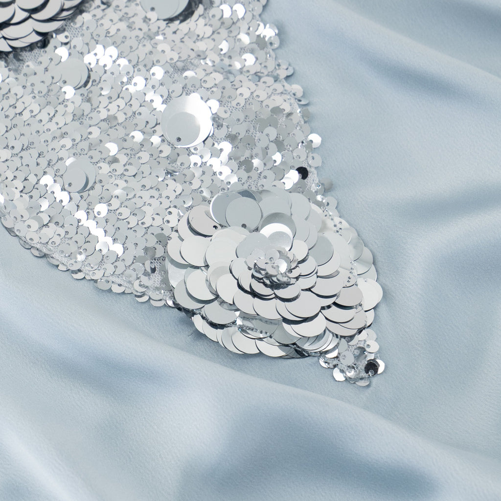 Her Kaftan Sky Blue And Silver Sequin