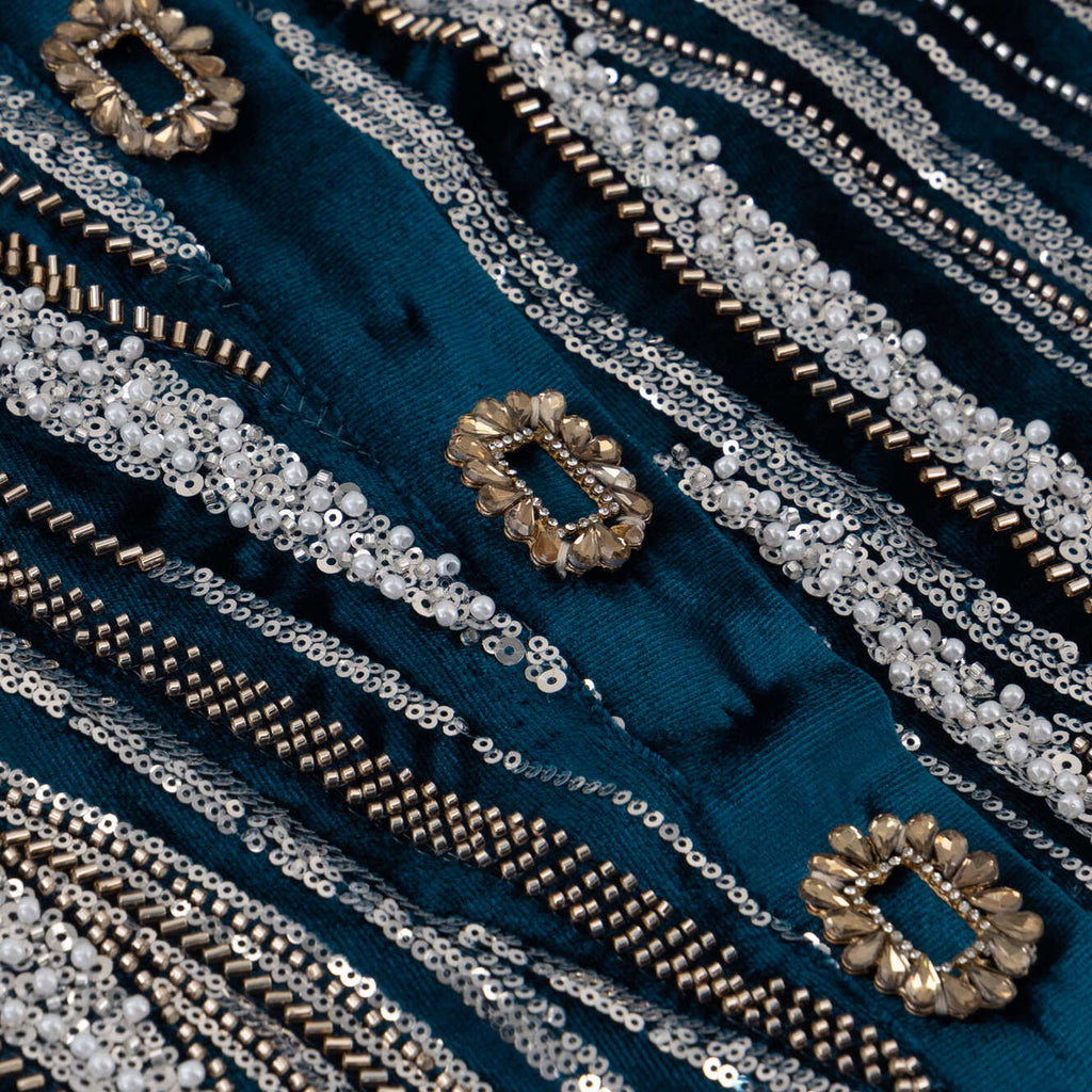 Alieezay Blazer - Teal and Silver