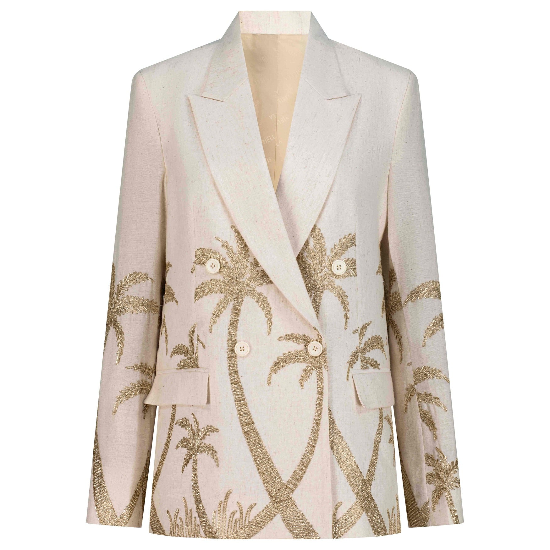 The Palm Blazer - Light Natural & Gold