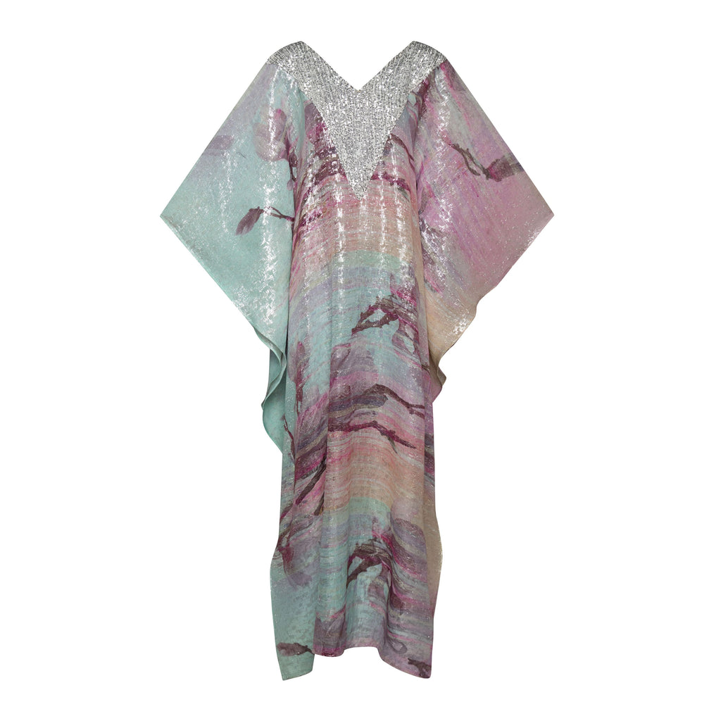 Her Kaftan - Pastel Multi Colored and Silver