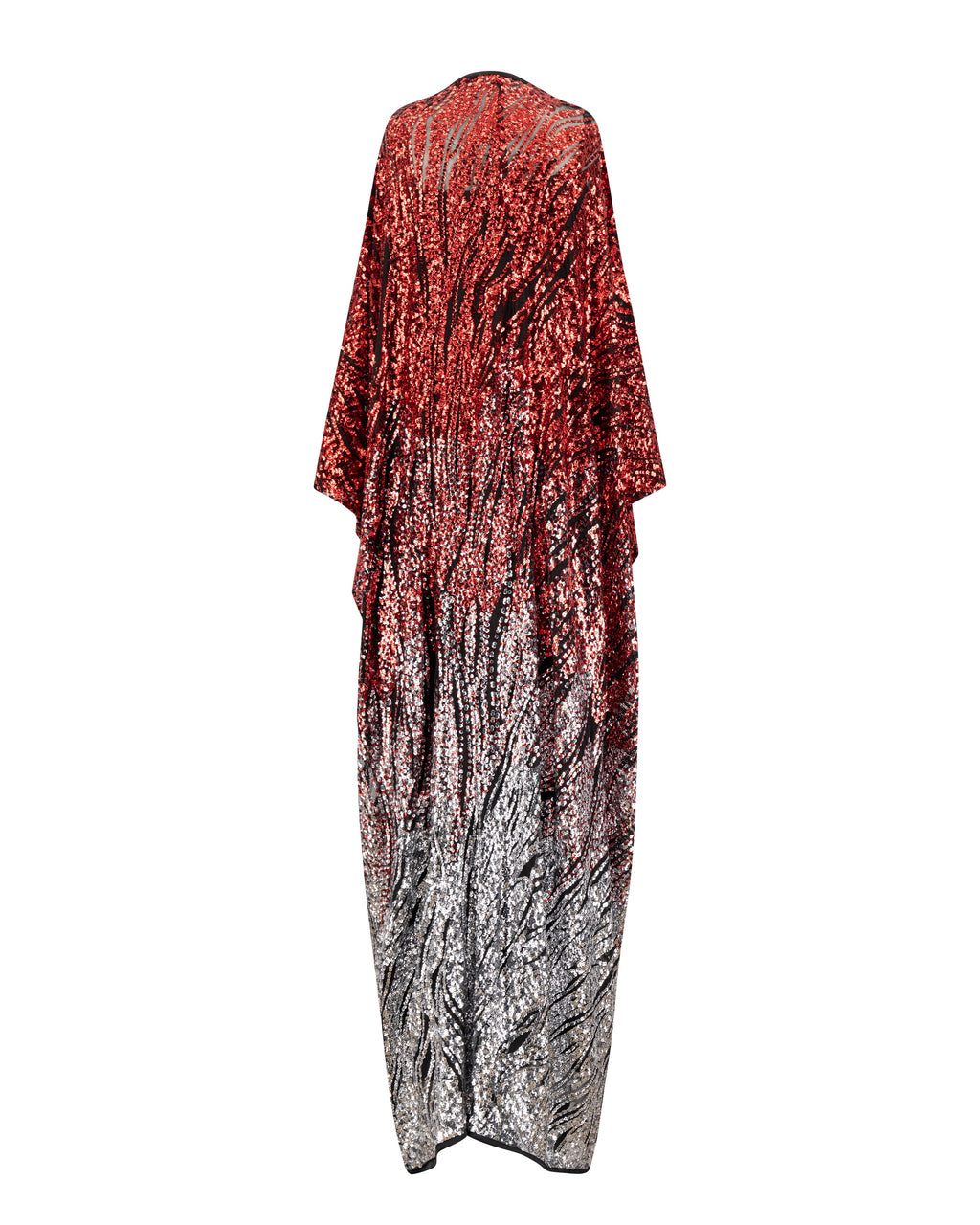 Empress kaftan Red to silver Fire to Ice