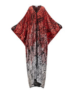 Empress kaftan Red to silver Fire to Ice