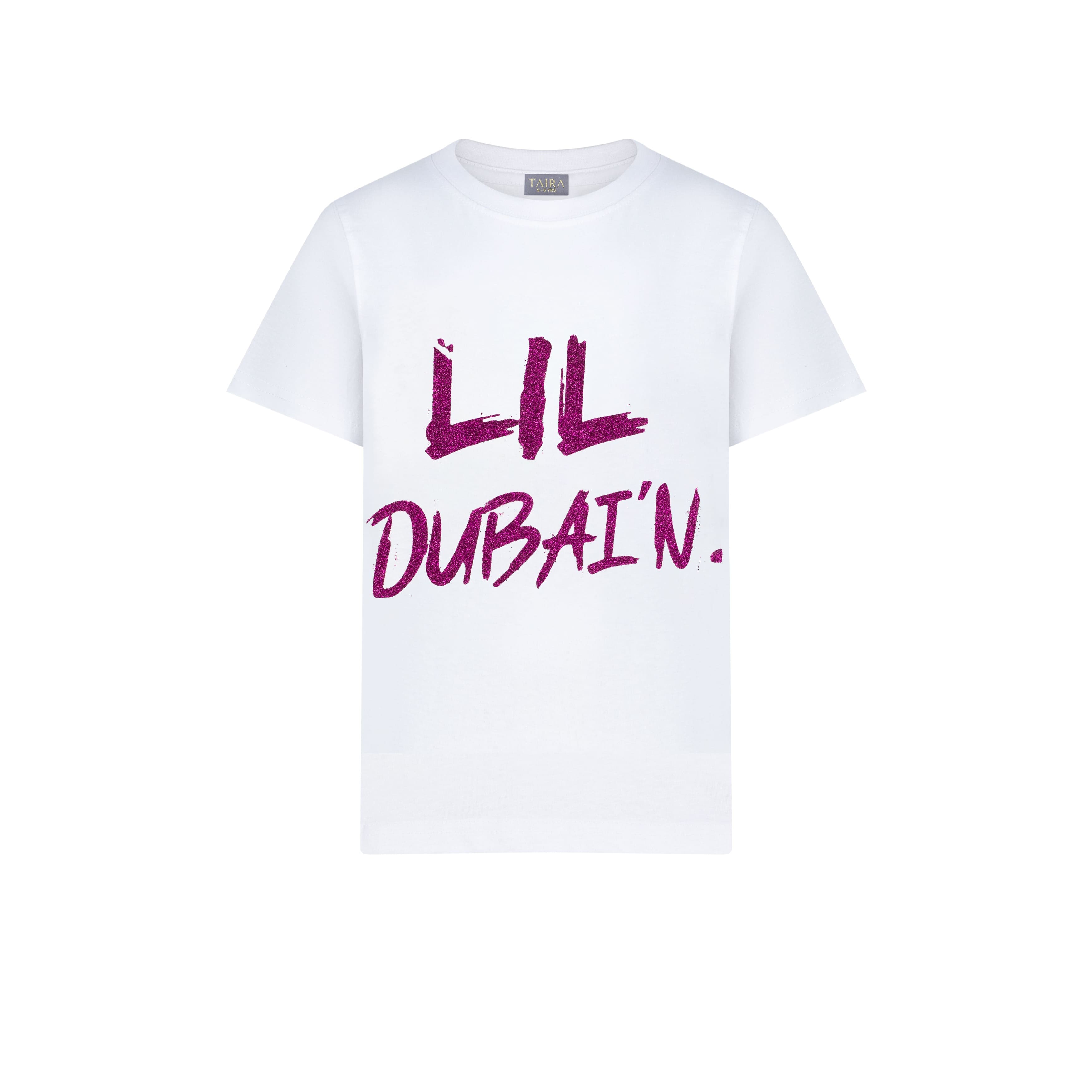 LIL DUBAI’N t Shirt - Fusia Pink Bling