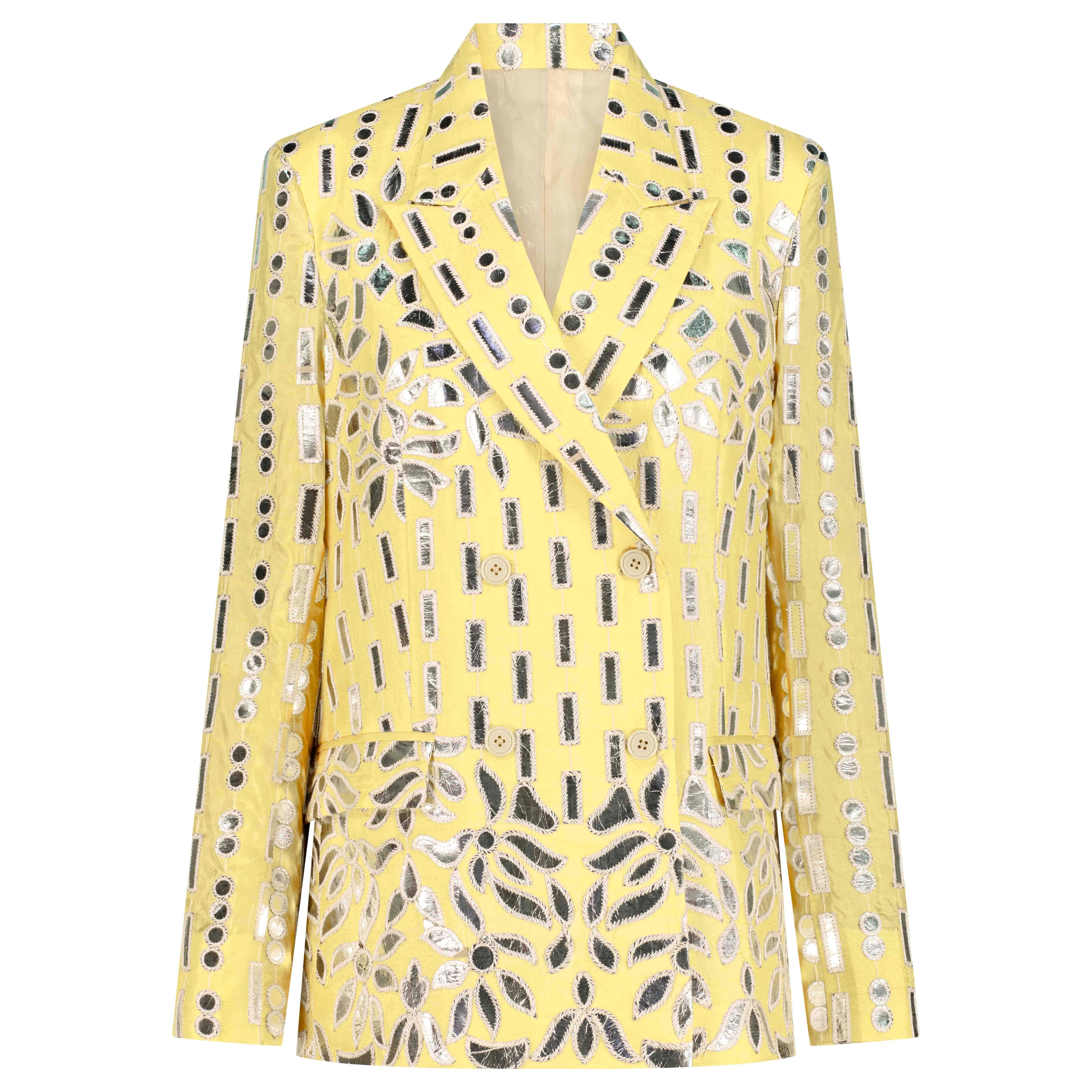 Golden Blazer and Pant Set - Yellow and Silver