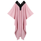 Her Kaftan - Baby Pink and Black Sequin