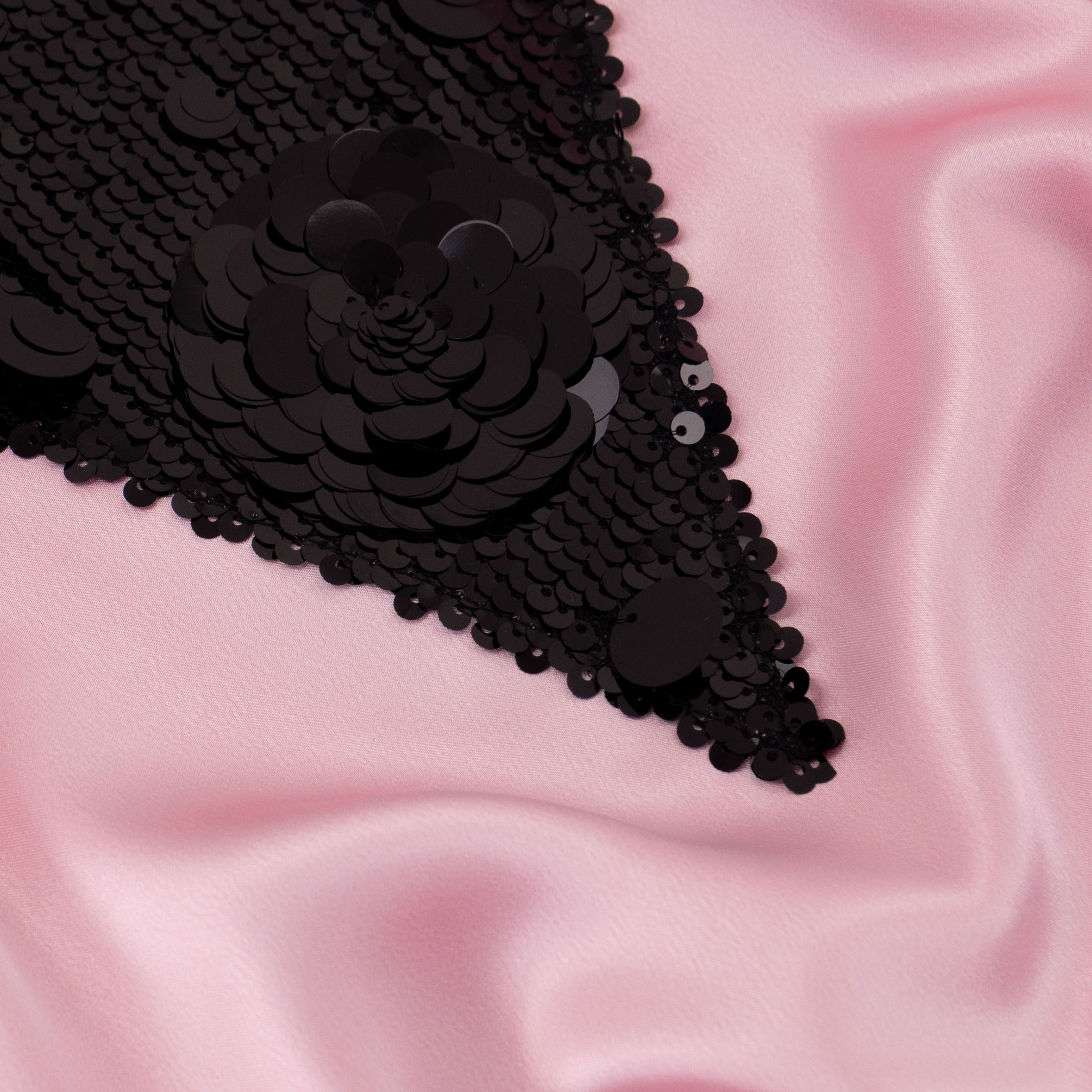 Her Kaftan - Baby Pink and Black Sequin