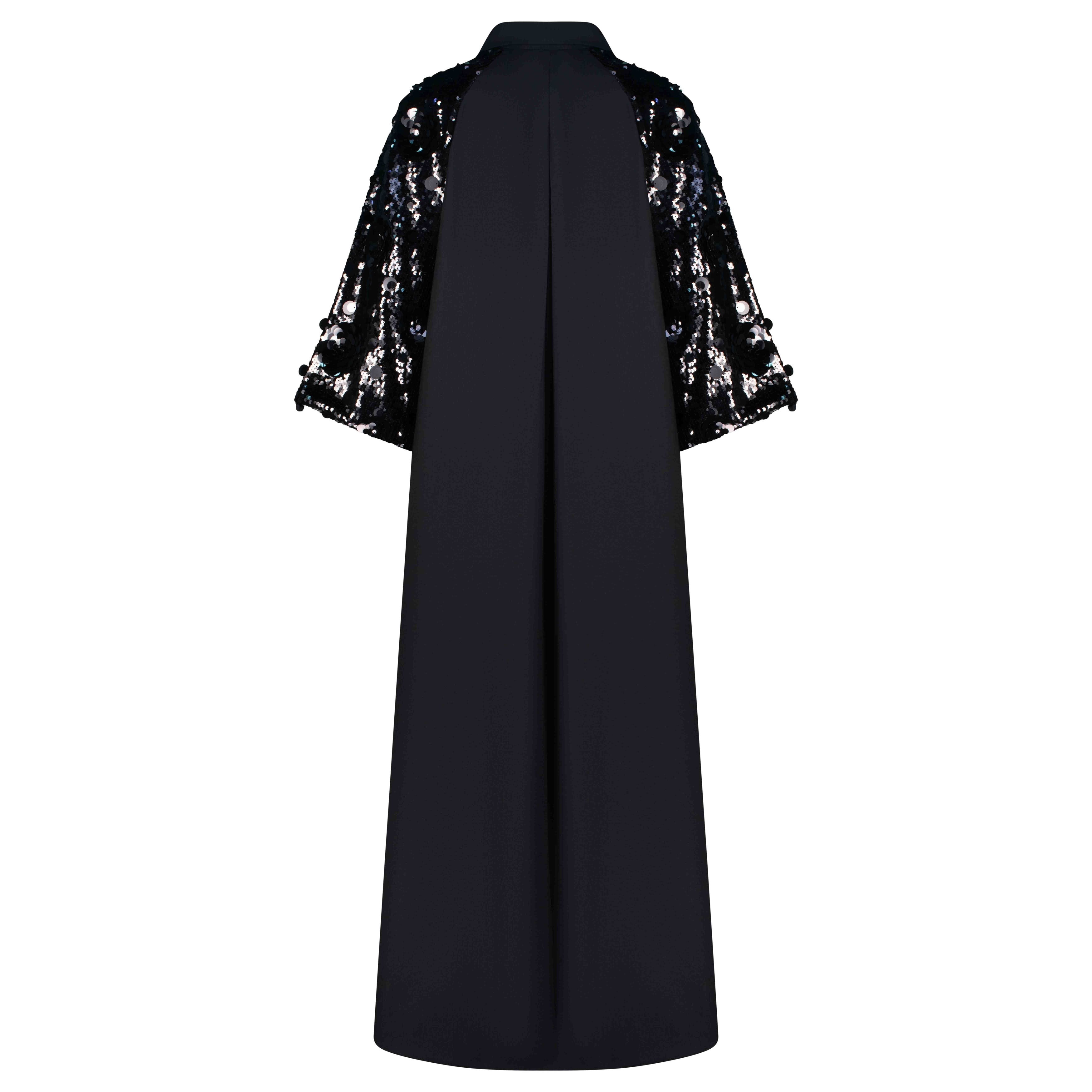 Star Shirt Dress - Black and Black Sequin