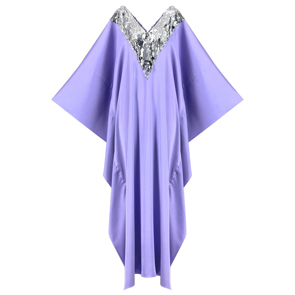 Her Kaftan lilac And Silver Sequin
