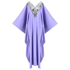 Her Kaftan lilac And Silver Sequin