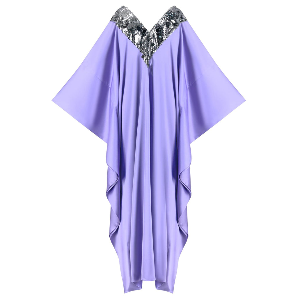Her Kaftan lilac And Silver Sequin