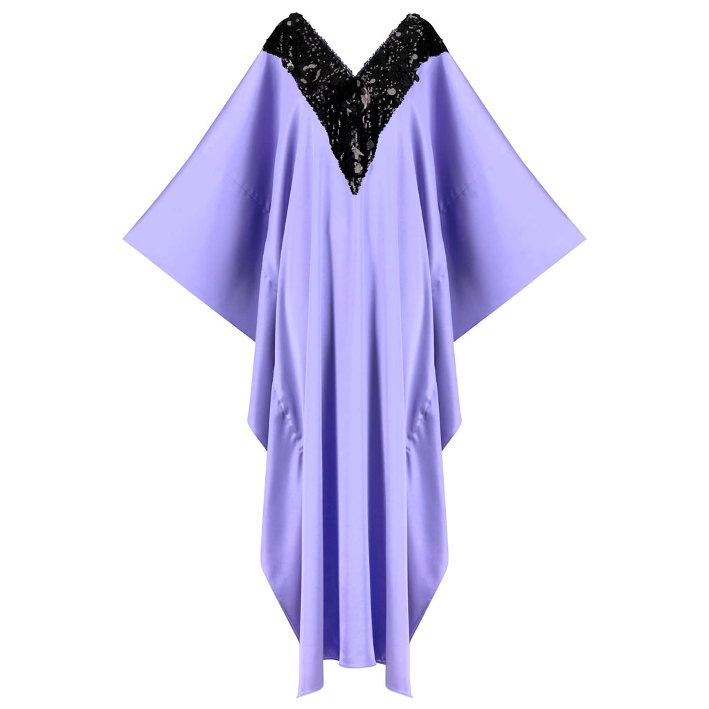 Her Kaftan lilac And Black Sequin