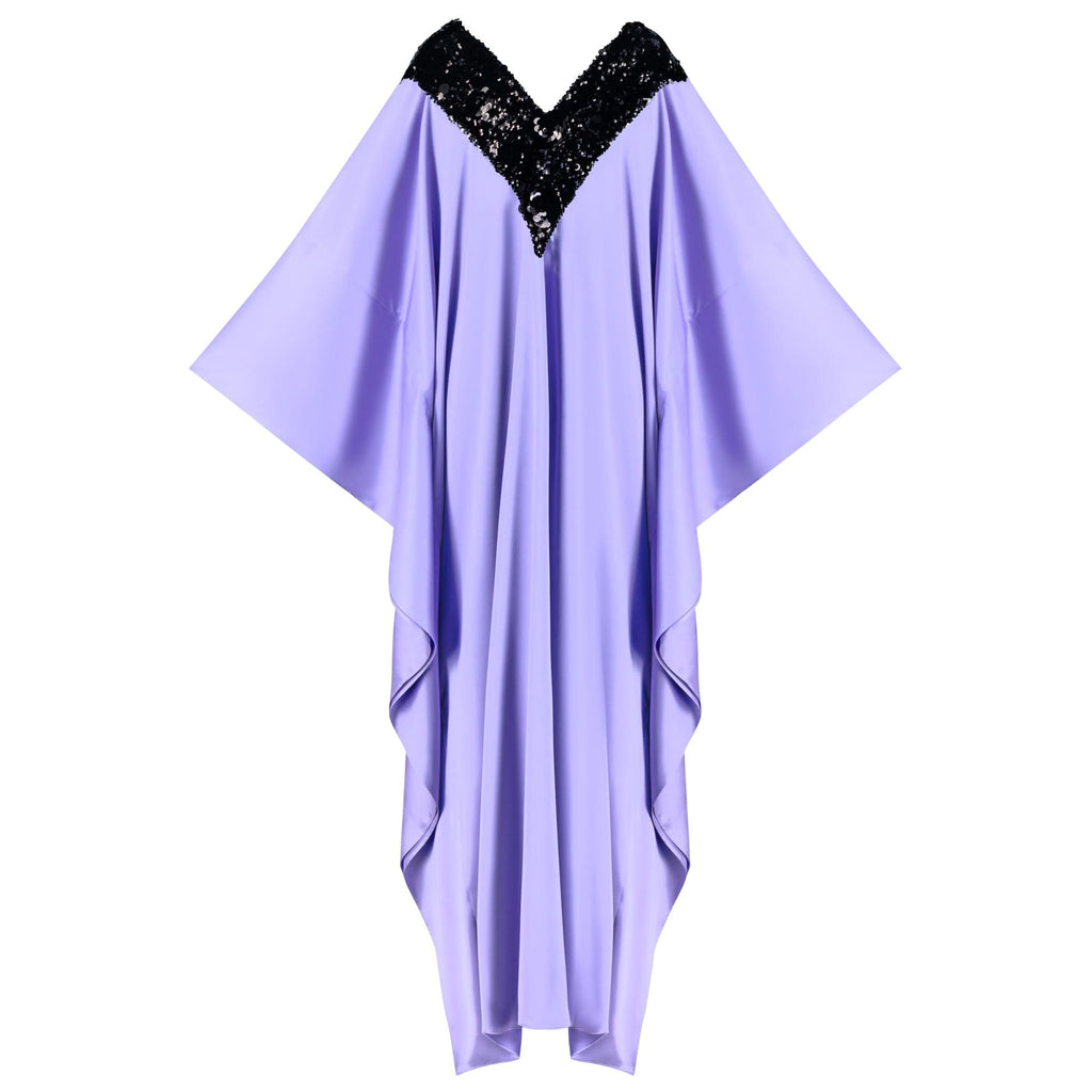 Her Kaftan lilac And Black Sequin