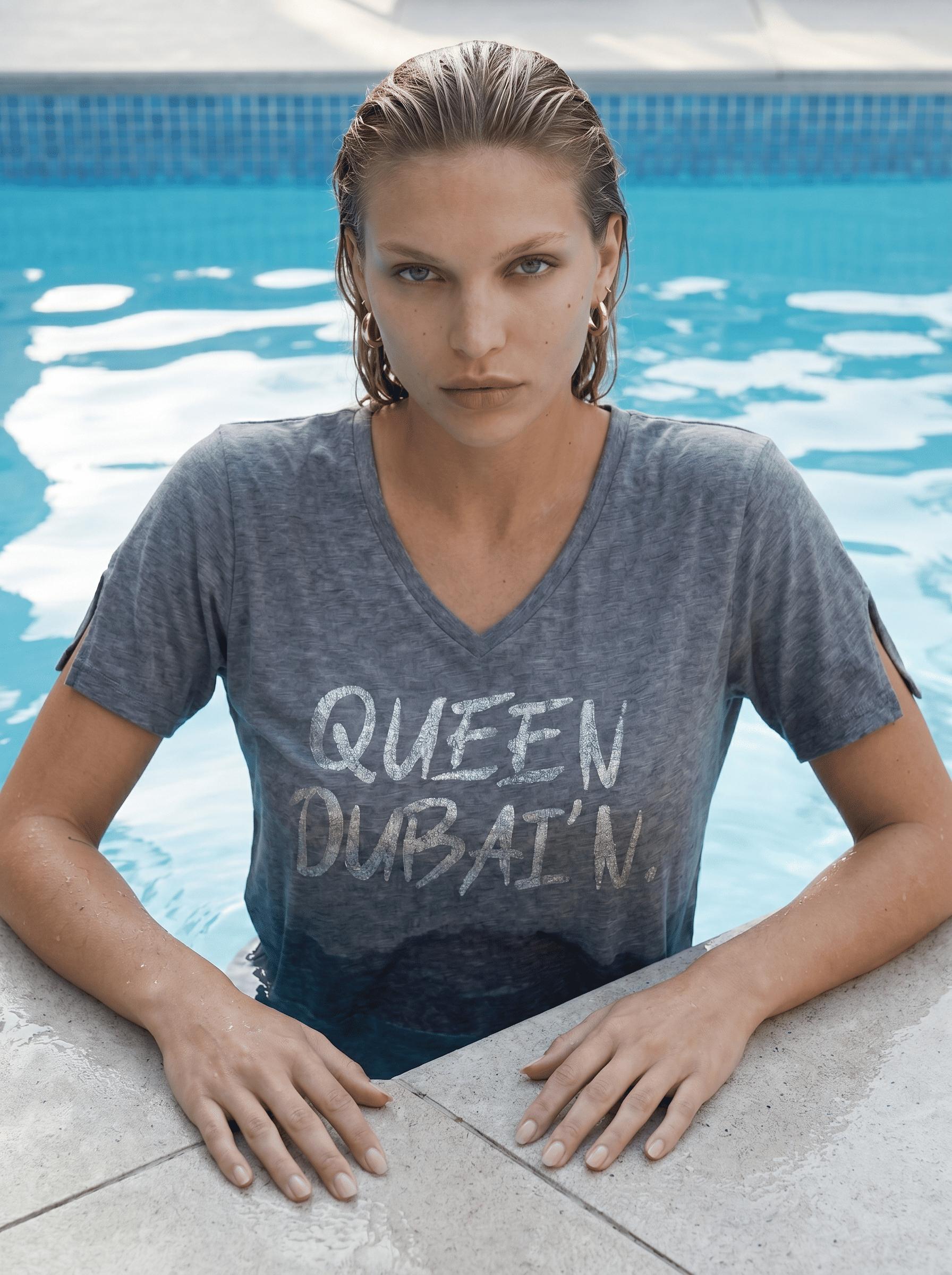 QUEEN DUBAI’N T-Shirt Relaxed - Grey on Silver