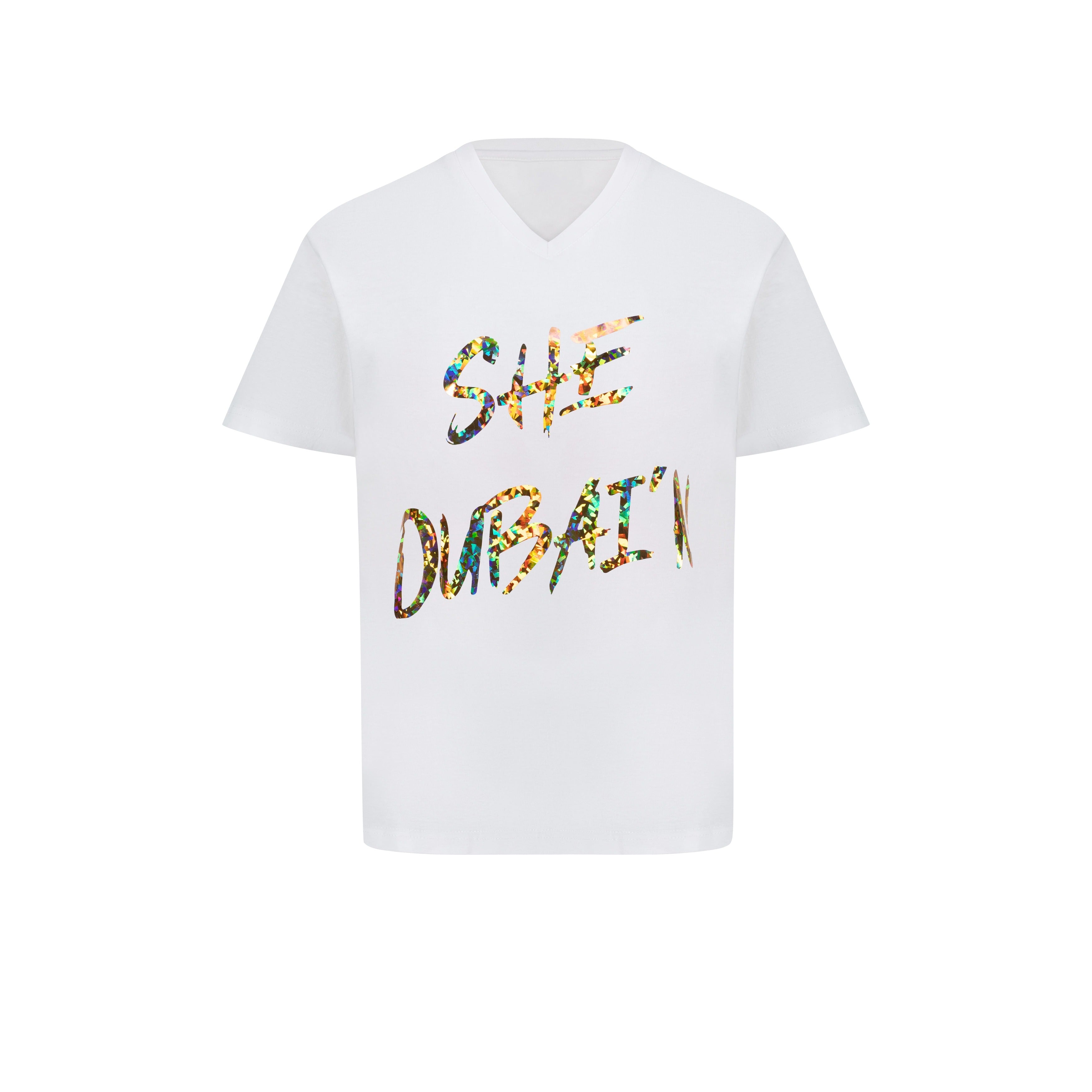 She Dubai'n - Hologram Gold On White
