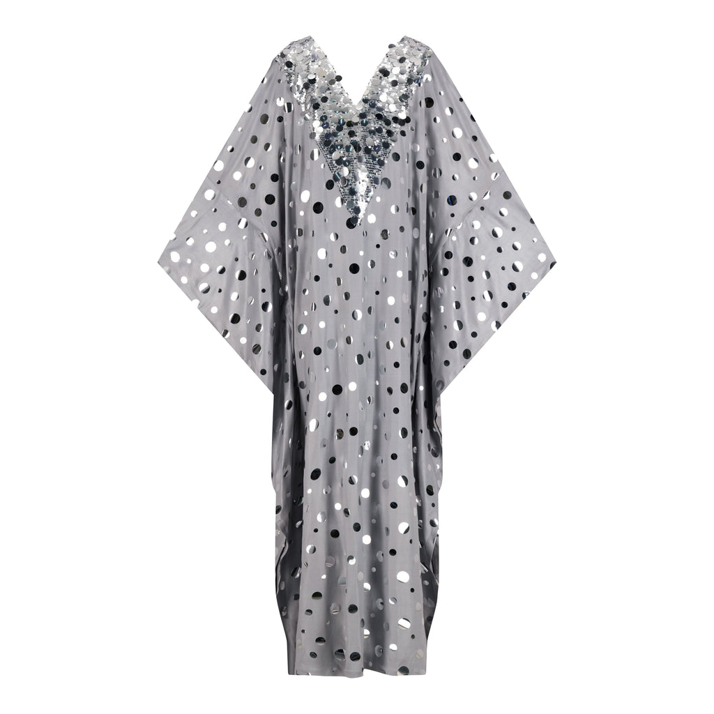 Polka Dot Kaftan With Scarf