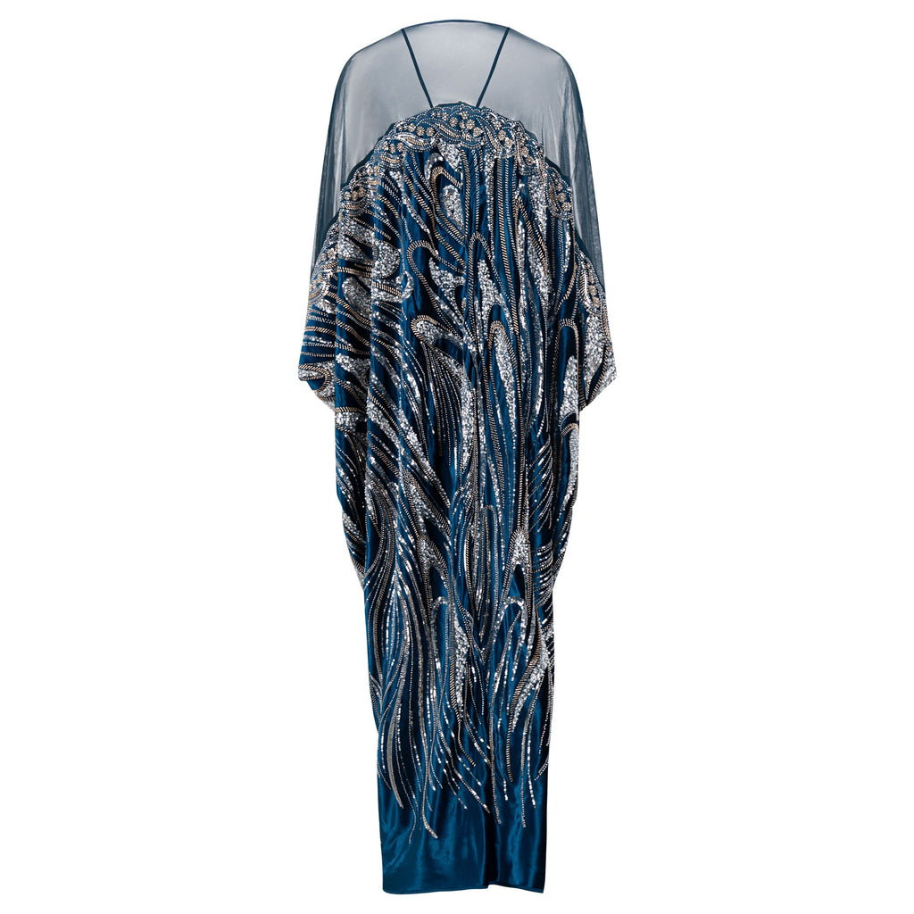 The Empress Kaftan - Teal, Silver and Gold