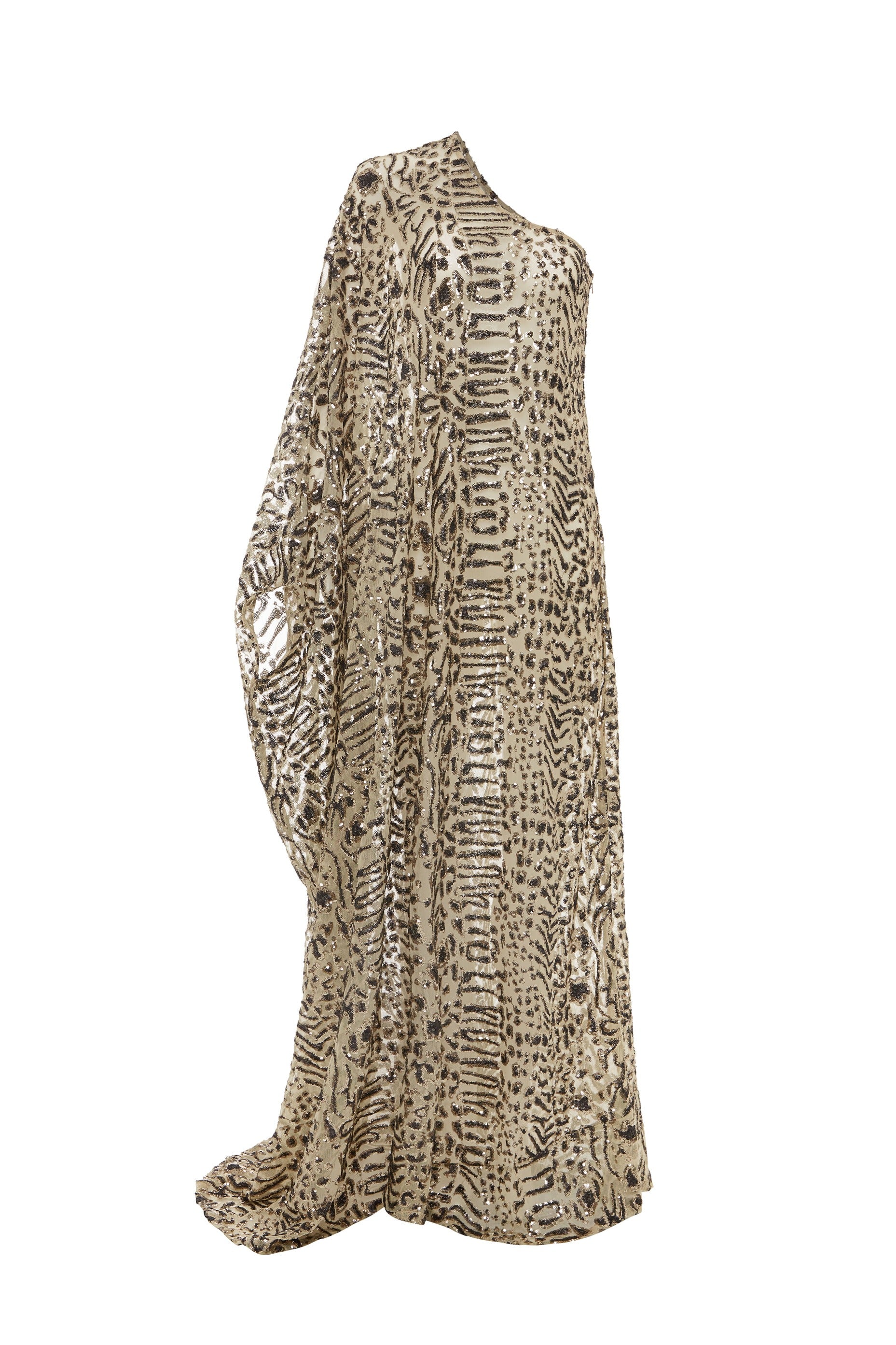 Majestic one shoulder - Golden Leopard Kaftan