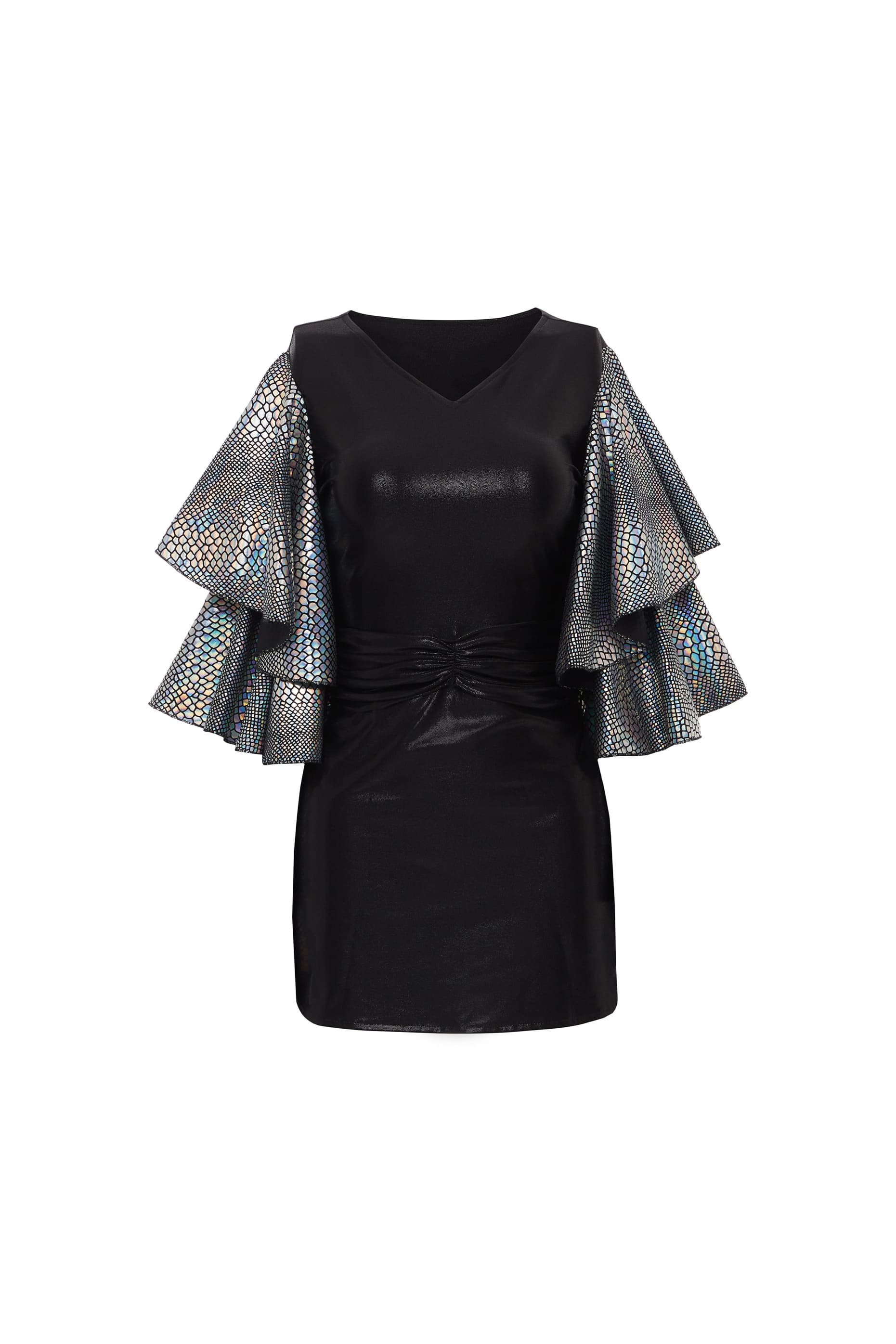 RANI Long Sleeve - Black & Silver Snake Skin