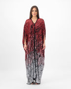 Empress kaftan Red to silver Fire to Ice