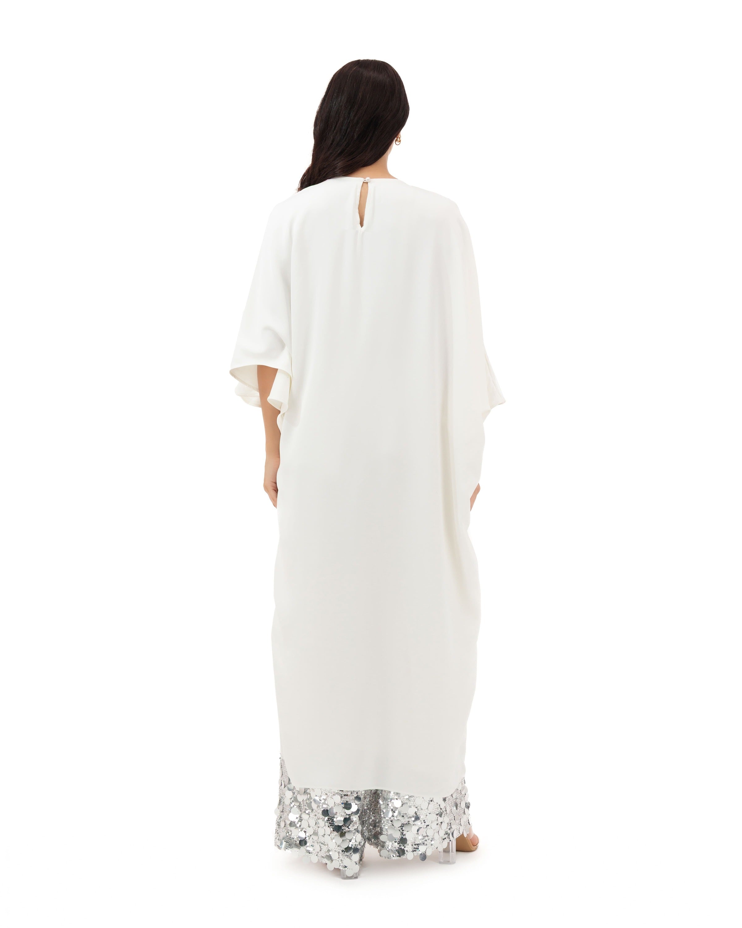 Swan Mini / Maxi Dress - White and Silver