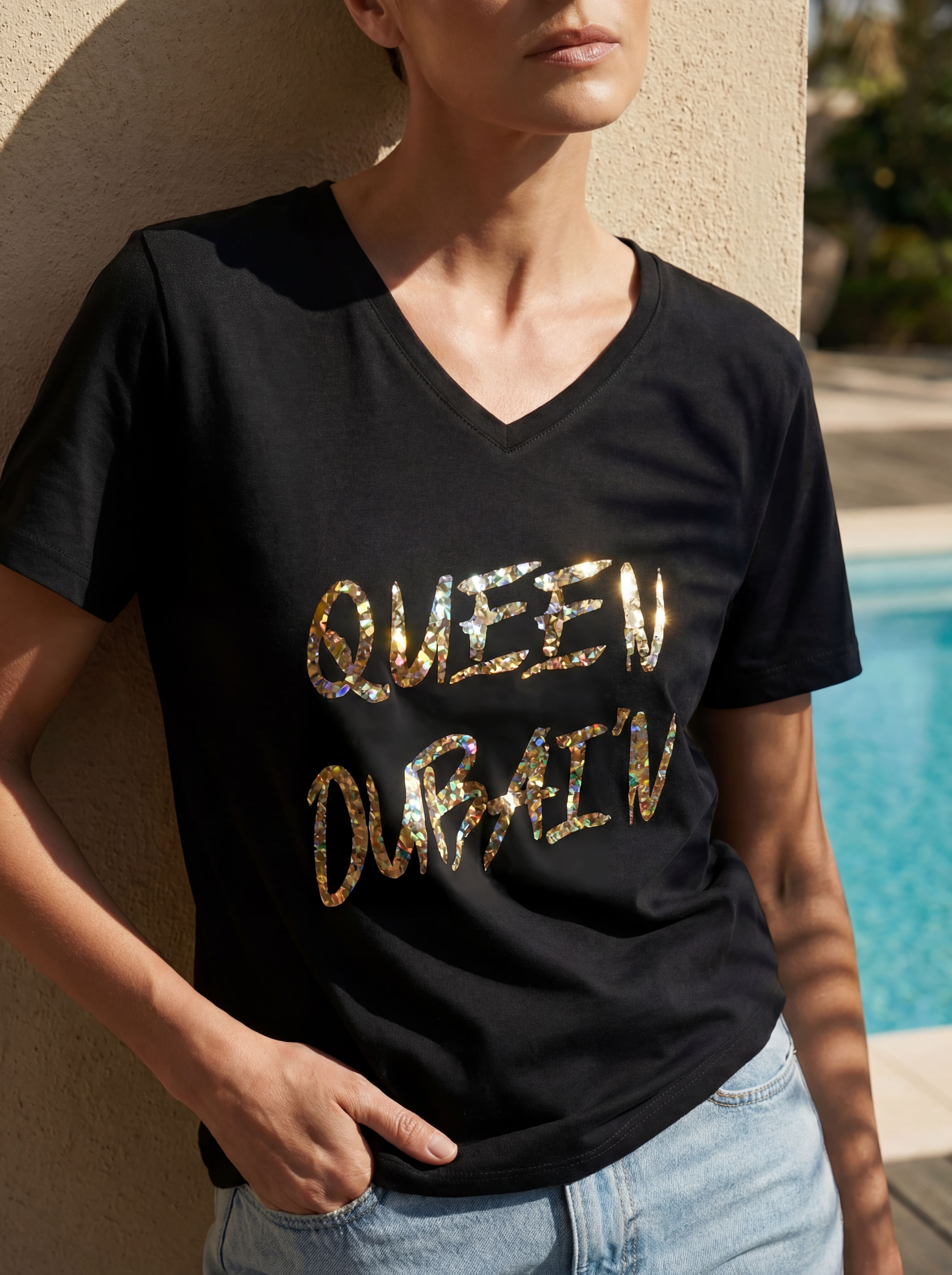 QUEEN DUBAI’N - Gold Hologram on Black