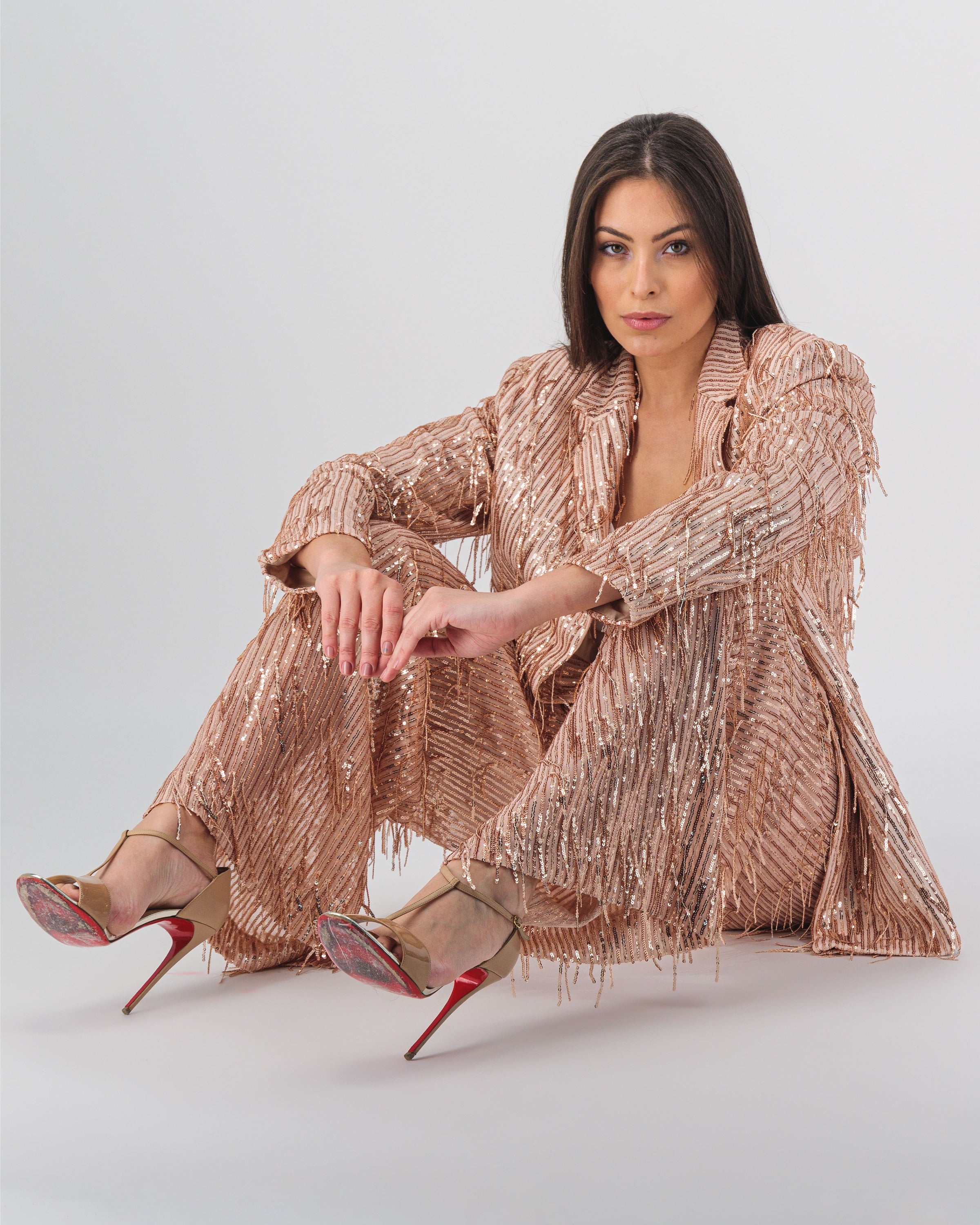 Bossy Tassel Blazer - Peach