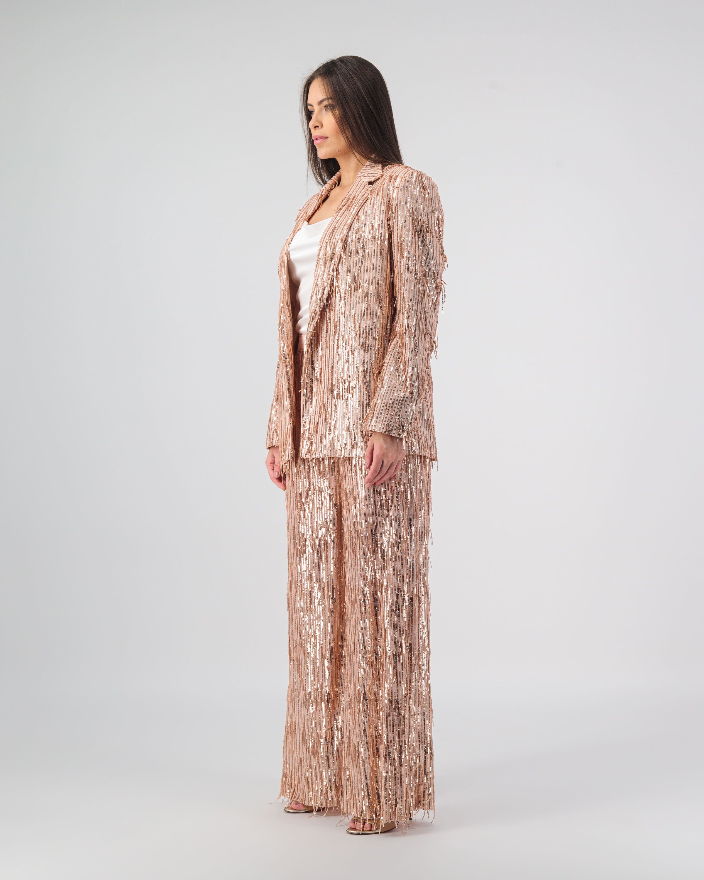 Bossy Tassel Blazer - Peach