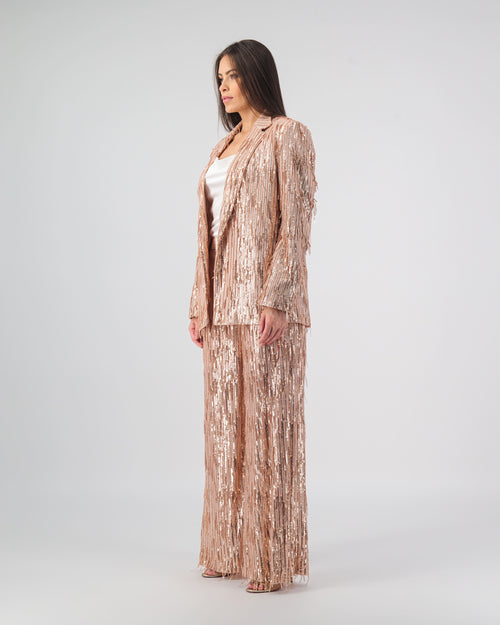 Bossy Tassel Blazer - Peach