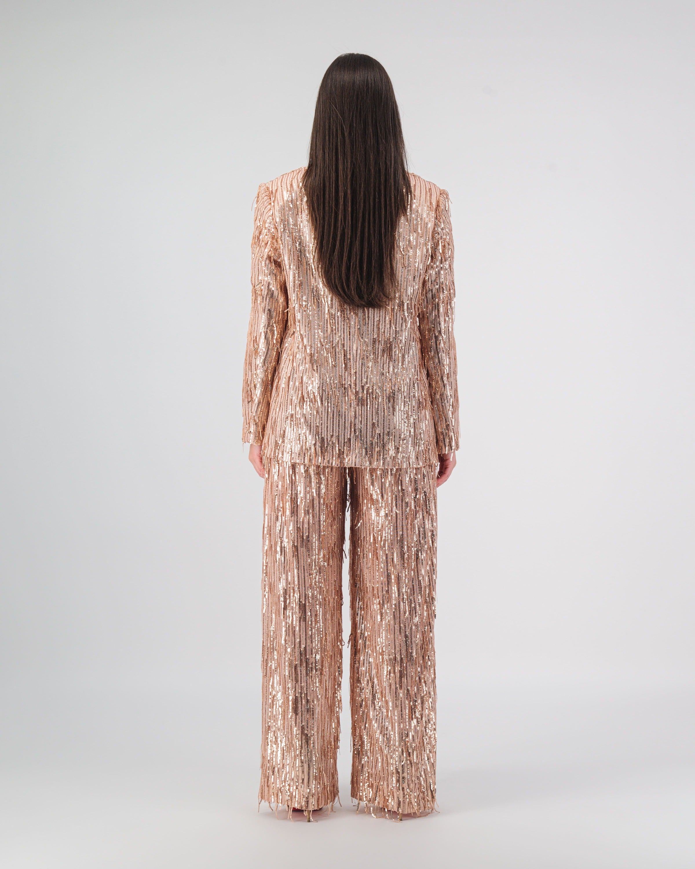 Bossy Tassel Blazer - Peach