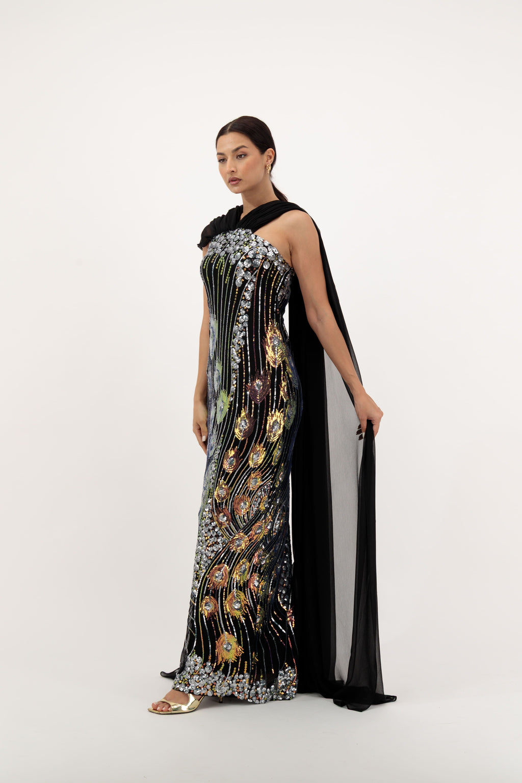 Lady Peacock Maxi Dress
