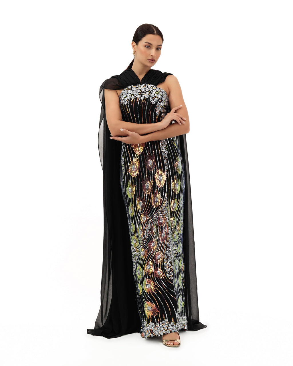 Lady Peacock Maxi Dress