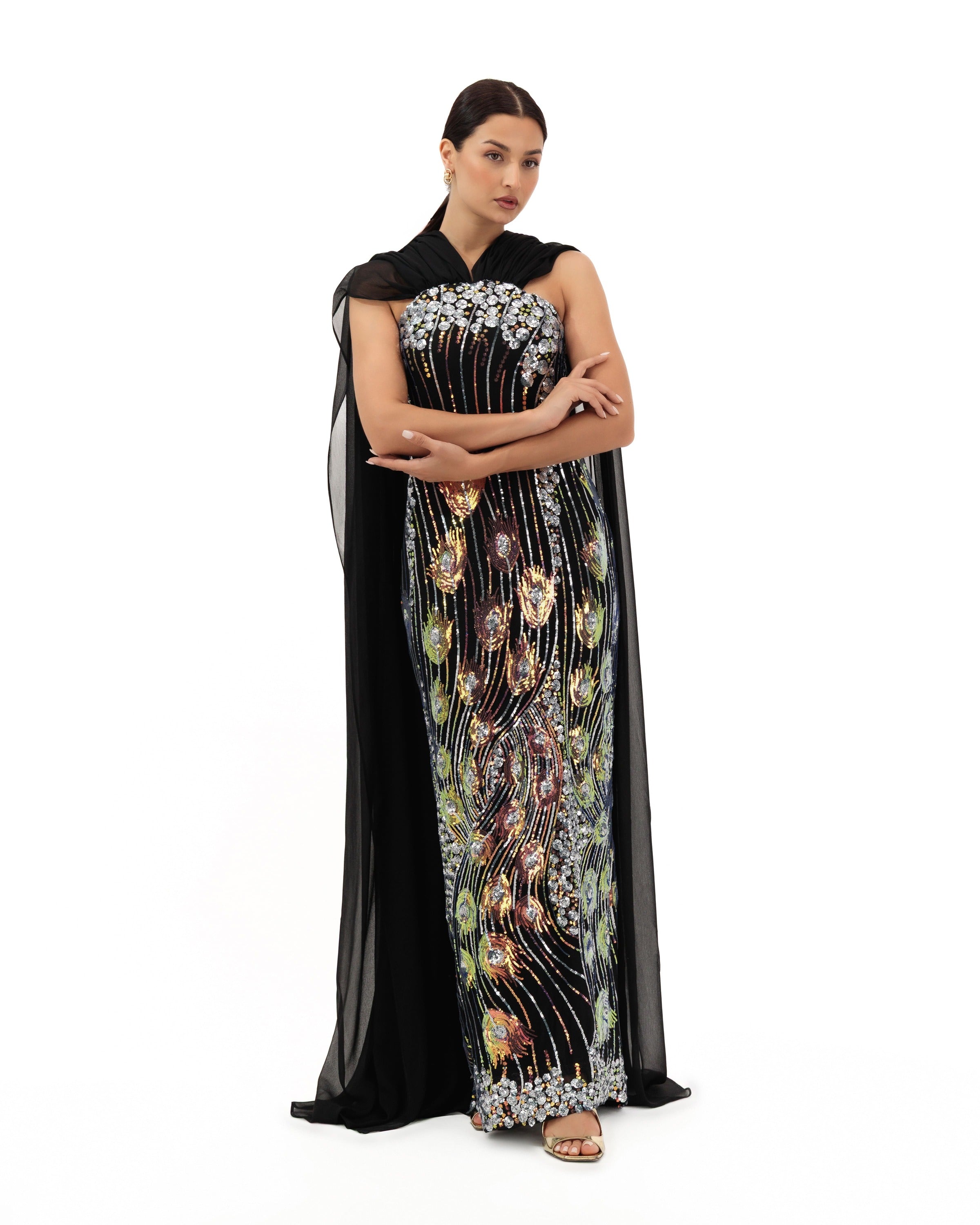 Lady Peacock Maxi Dress