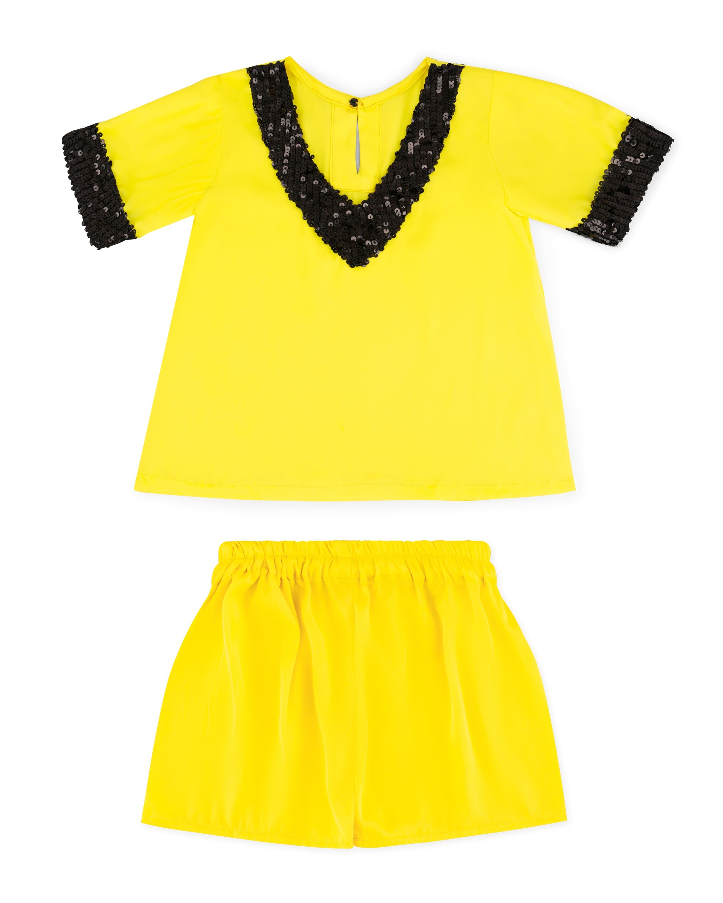 HER Shorts Set Girl - Yellow and Black Sequin