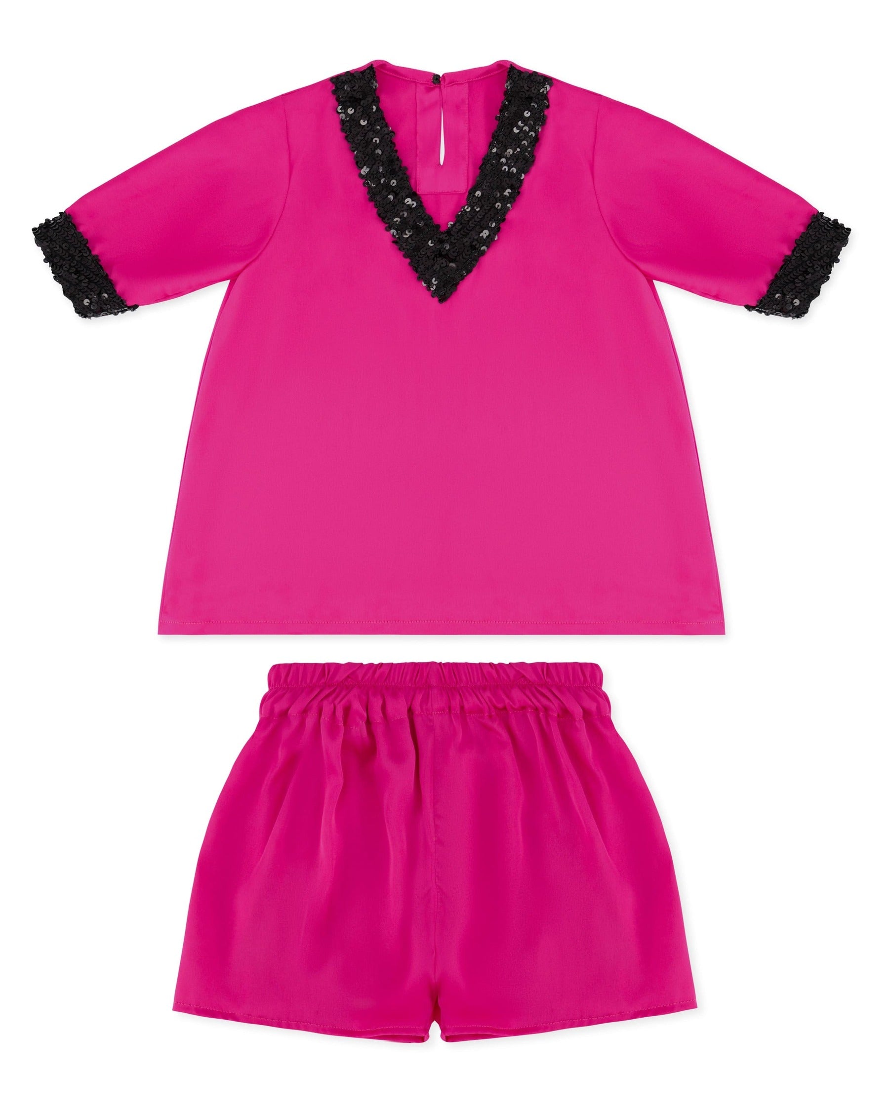 HER Shorts Set Girl - Pink and Black Sequin