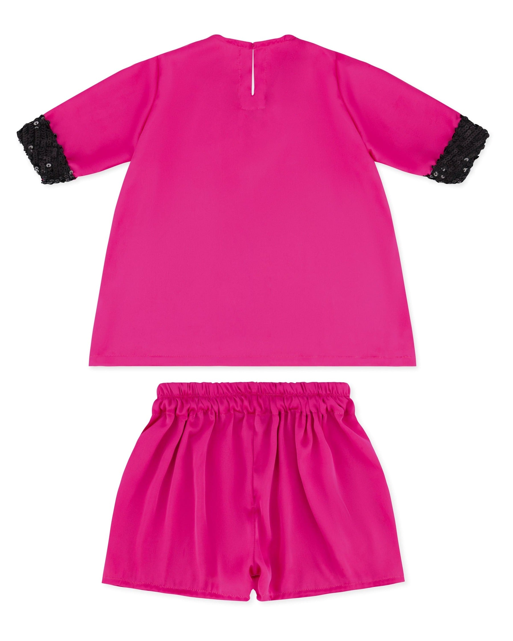 HER Shorts Set Girl - Pink and Black Sequin