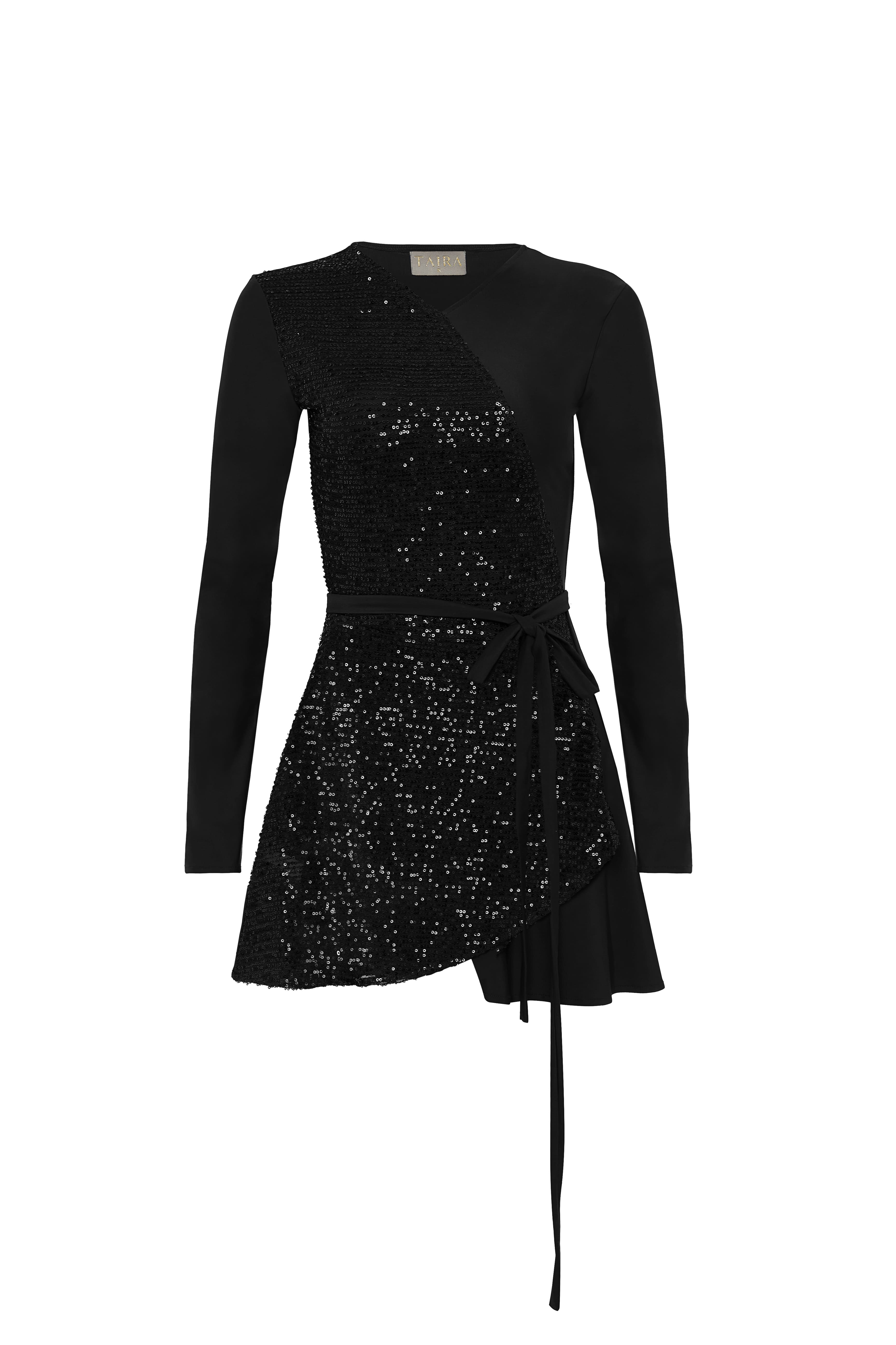 Queen Modest Swim Set - Black & Black Sequin