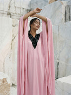 Her Kaftan - Baby Pink and Black Sequin