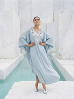 Her Kaftan Sky Blue And Silver Sequin