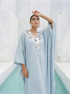 Her Kaftan Sky Blue And Silver Sequin
