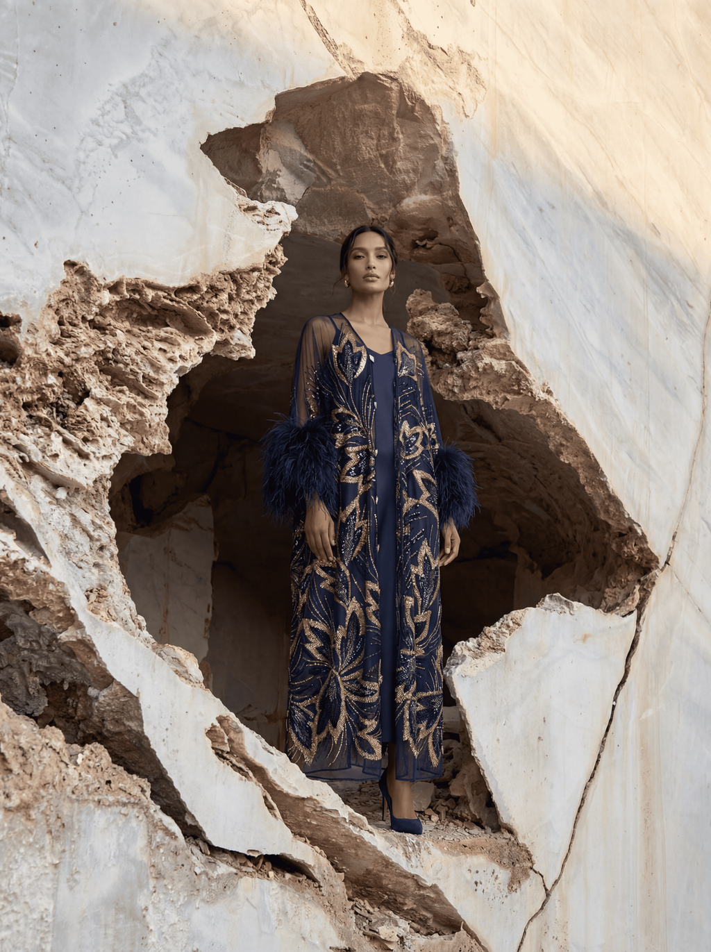 The Empress kaftan Blue and Gold