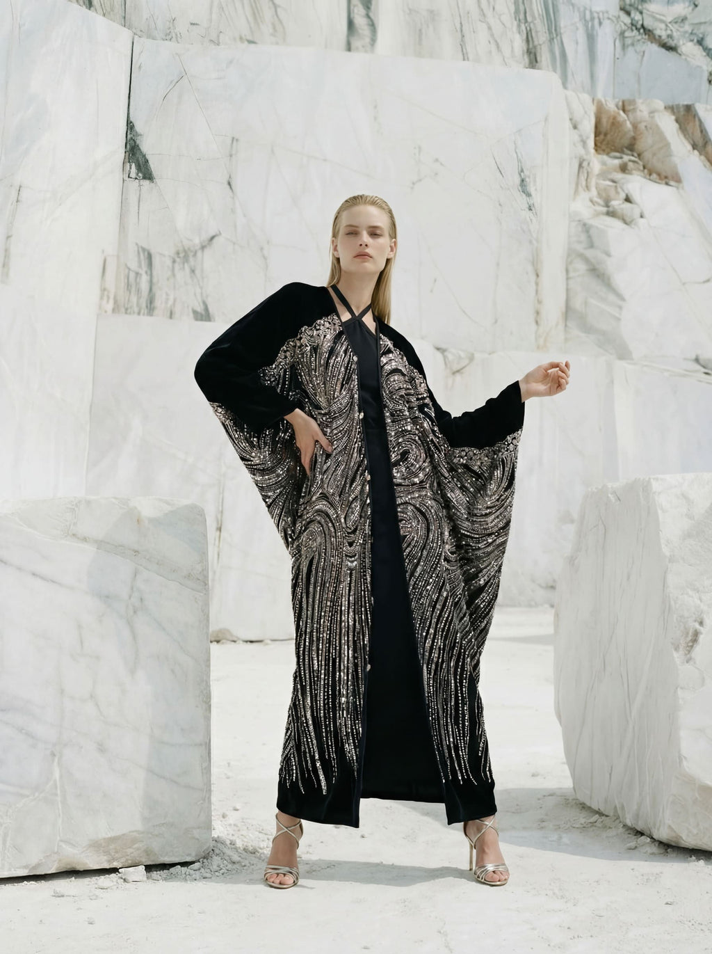 The Empress Kaftan - Black & Silver