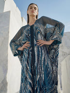 The Empress Kaftan - Teal, Silver and Gold