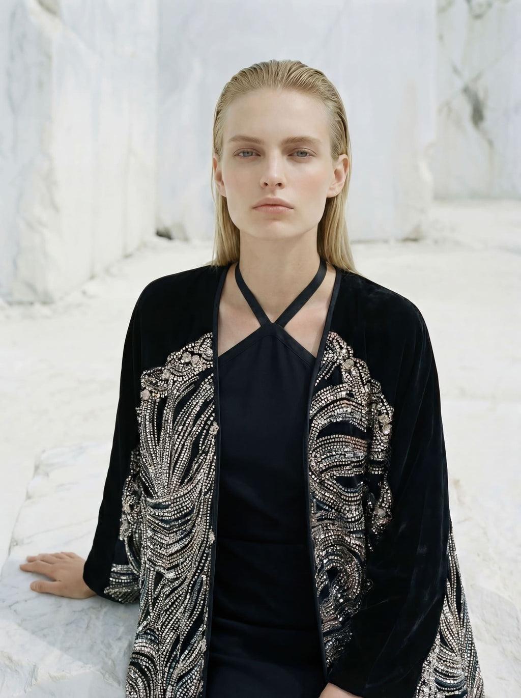 The Empress Kaftan - Black & Silver