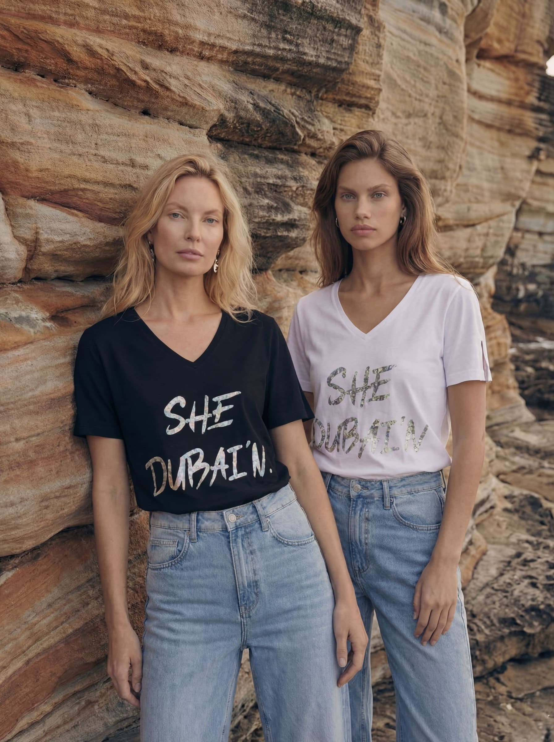 SHE DUBAI'N - Hologram Silver On White