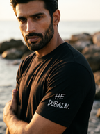 HE DUBAI’N T-Shirt - Sleeve - White on Black